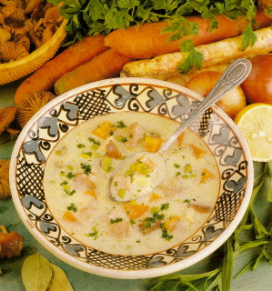 Zuppa di tacchino al dragoncello